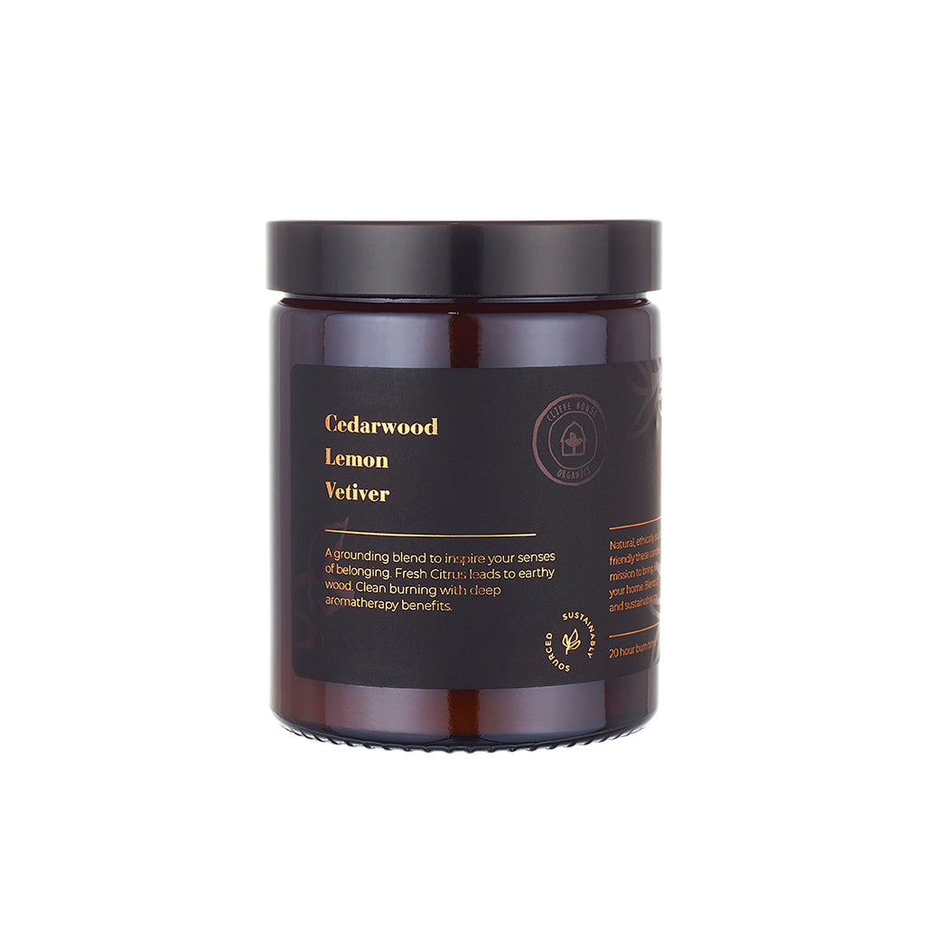 Cedarwood, Lemon & Vetiver Candle - Cliffe House Organics