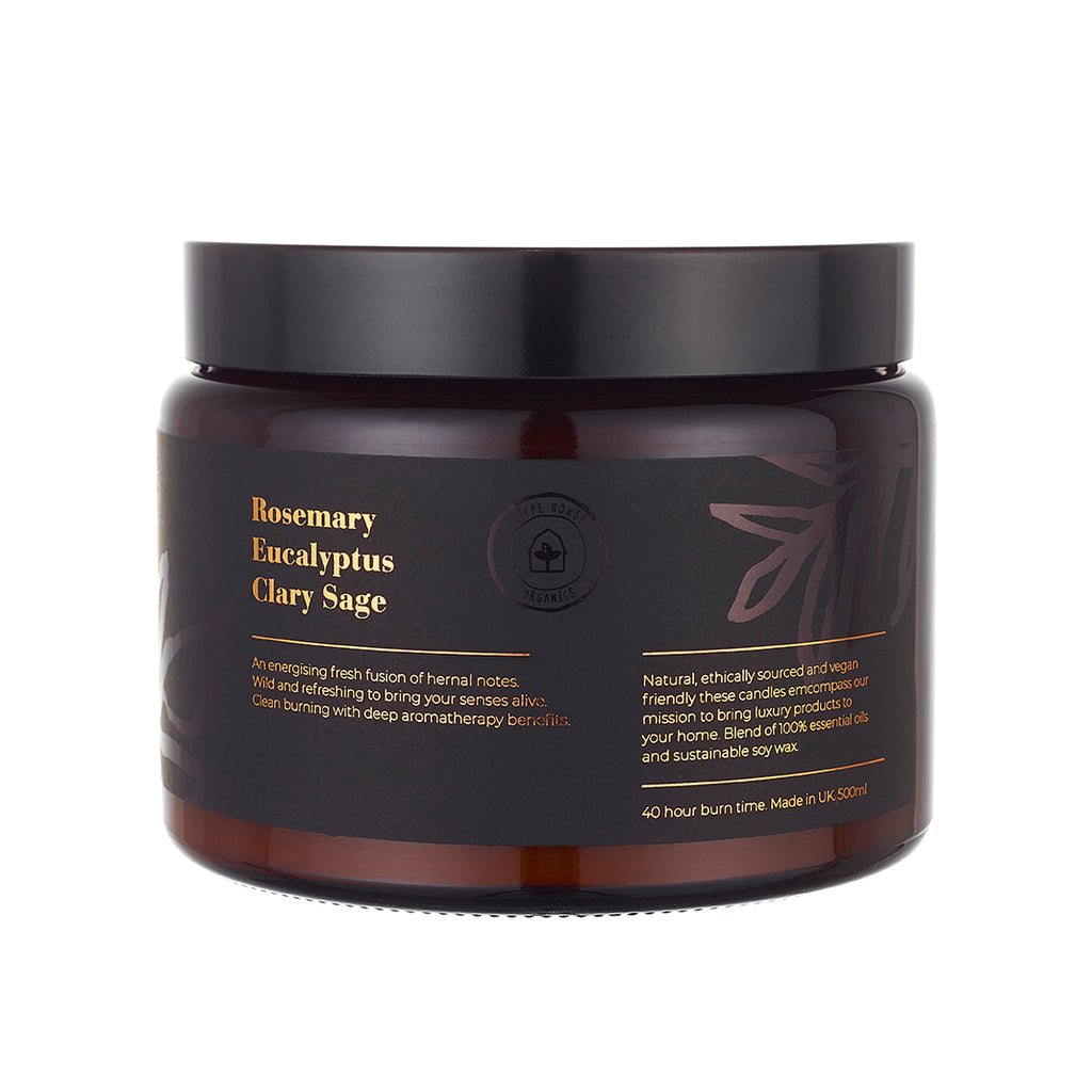 3 Wick Rosemary, Eucalyptus & Clary Sage Candle - Cliffe House Organics